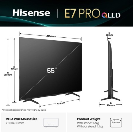 Hisense E7Q PRO Series 55E77Q PRO 55 4K UHD (2160p) Smart TV